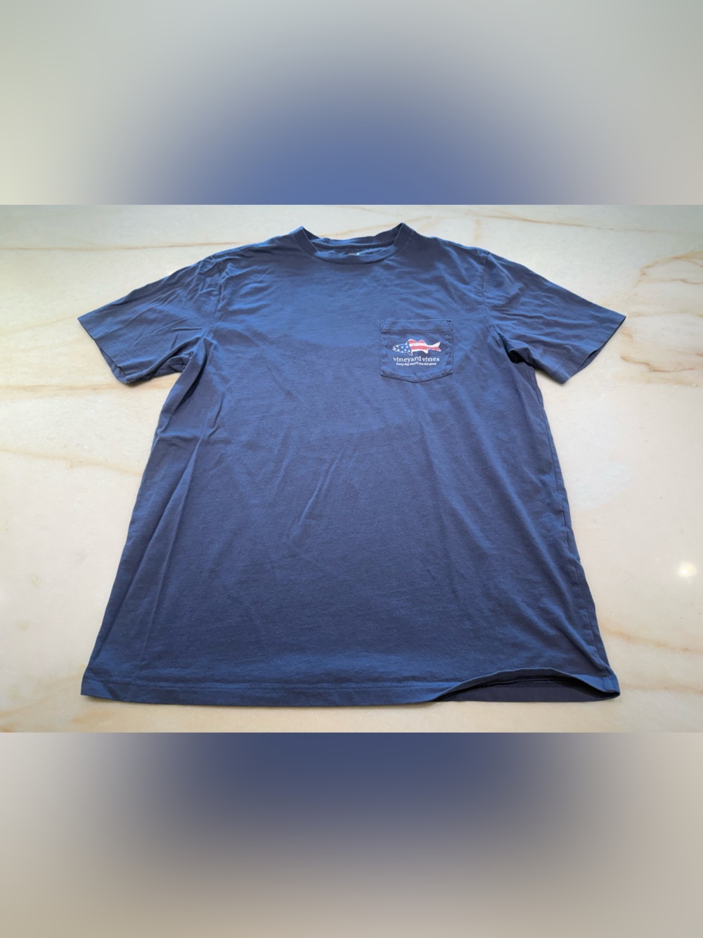 Vineyard Vines Navy Short Sleeve Pocket Tee with Small Logo
